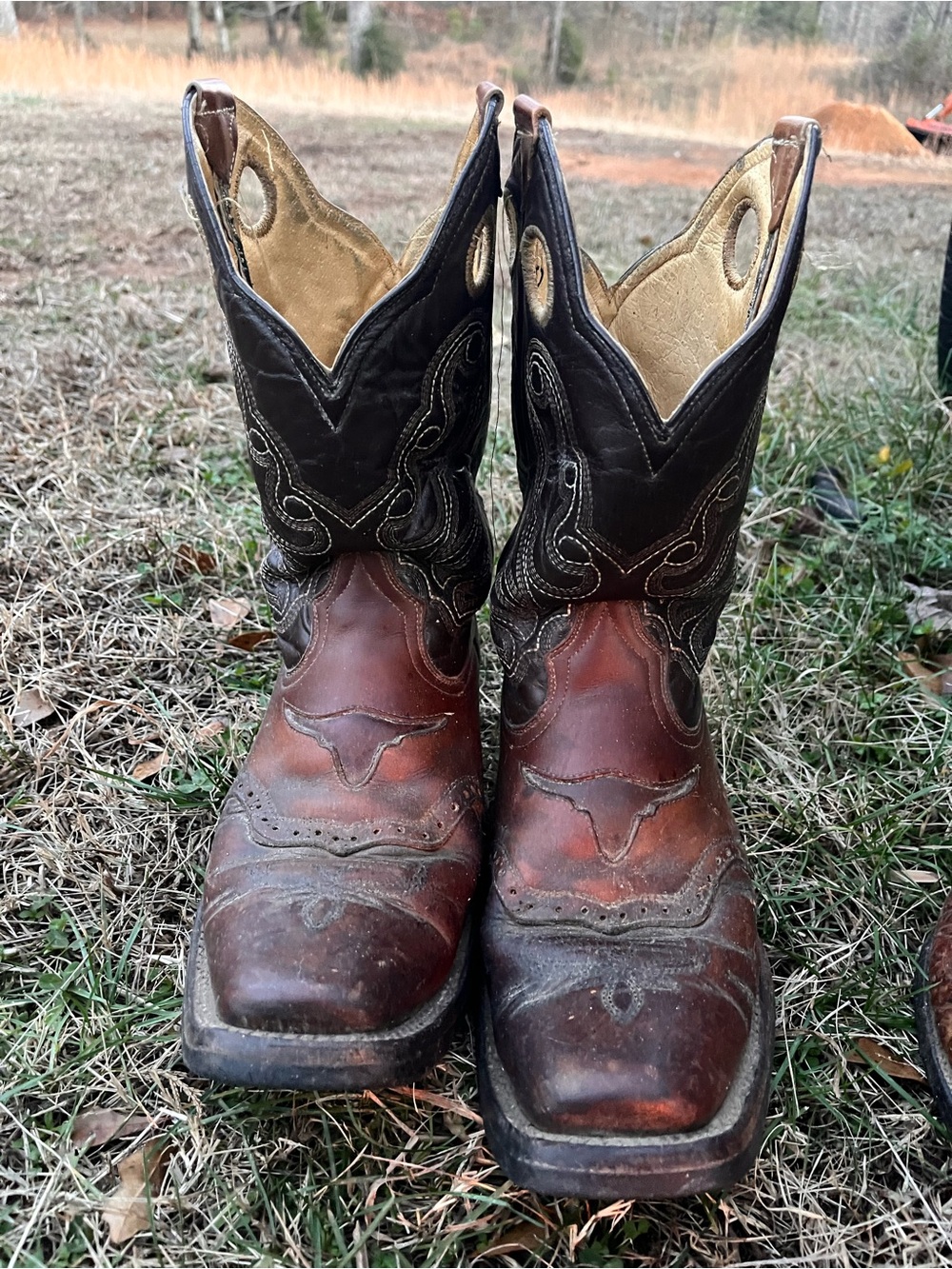Men's Brown Leather Western Boots - Classic Cowboy Style